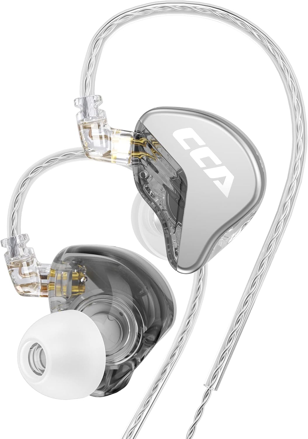 CCA CRA in Ear Monitor Headphones, Ultra-Thin Diaphragm Dynamic Driver IEM Earphones, Clear Sound & Deep Bass, Wired Gaming Earbuds with Tangle-Free Detachable Cable for Singer Musicians Drummers DJ - Image 3