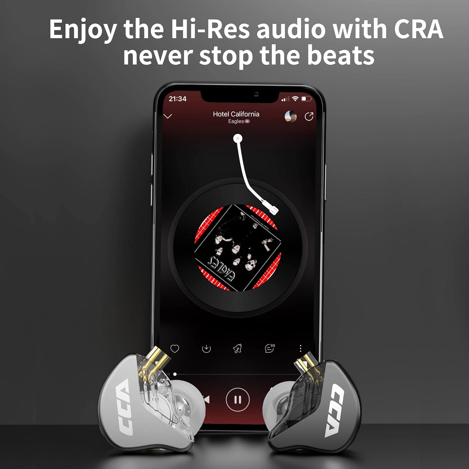 CCA CRA in Ear Monitor Headphones, Ultra-Thin Diaphragm Dynamic Driver IEM Earphones, Clear Sound & Deep Bass, Wired Gaming Earbuds with Tangle-Free Detachable Cable for Singer Musicians Drummers DJ - Image 6