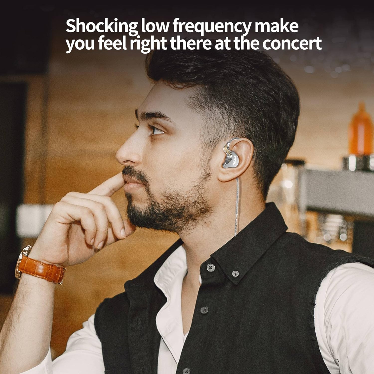 CCA CRA in Ear Monitor Headphones, Ultra-Thin Diaphragm Dynamic Driver IEM Earphones, Clear Sound & Deep Bass, Wired Gaming Earbuds with Tangle-Free Detachable Cable for Singer Musicians Drummers DJ - Image 7