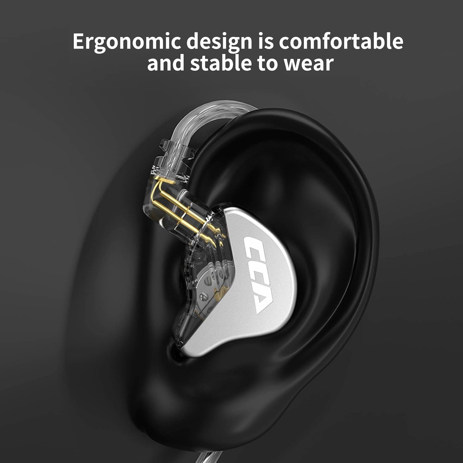 CCA CRA in Ear Monitor Headphones, Ultra-Thin Diaphragm Dynamic Driver IEM Earphones, Clear Sound & Deep Bass, Wired Gaming Earbuds with Tangle-Free Detachable Cable for Singer Musicians Drummers DJ - Image 8