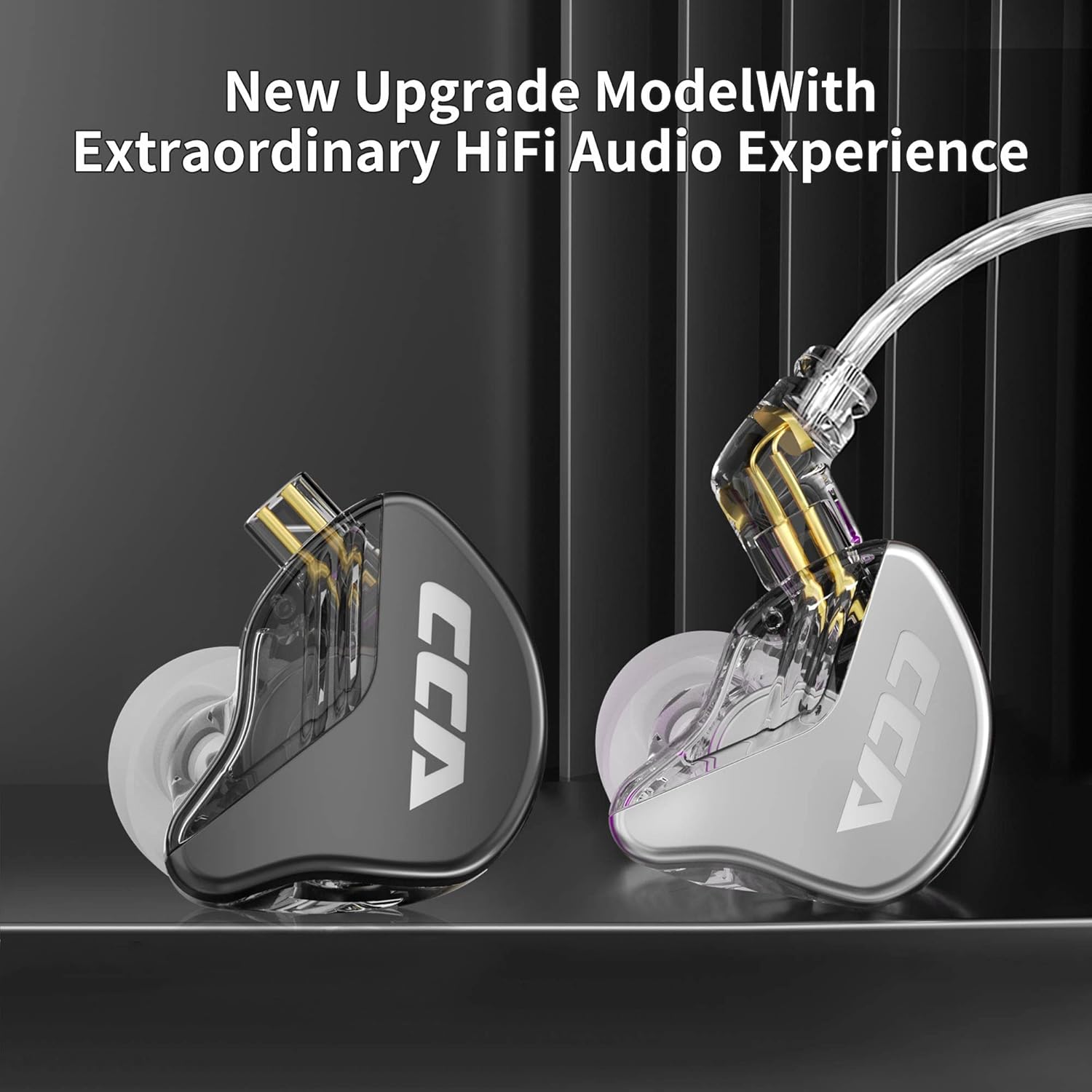 CCA CRA in Ear Monitor Headphones, Ultra-Thin Diaphragm Dynamic Driver IEM Earphones, Clear Sound & Deep Bass, Wired Gaming Earbuds with Tangle-Free Detachable Cable for Singer Musicians Drummers DJ - Image 9
