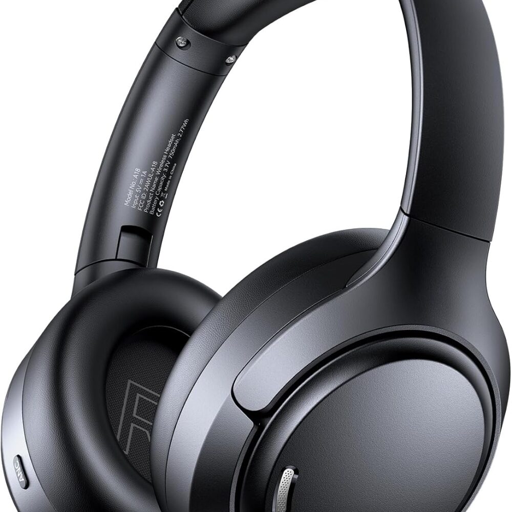 Hybrid Active Noise Cancelling Bluetooth 6.0 Headphones 120H Long Playtime, 6 ENC Mic, Over Ear Headphones Wireless, Hi-Res Audio, Memory Foam Earcup, Transparency Mode ANC Headphone for Travel Office