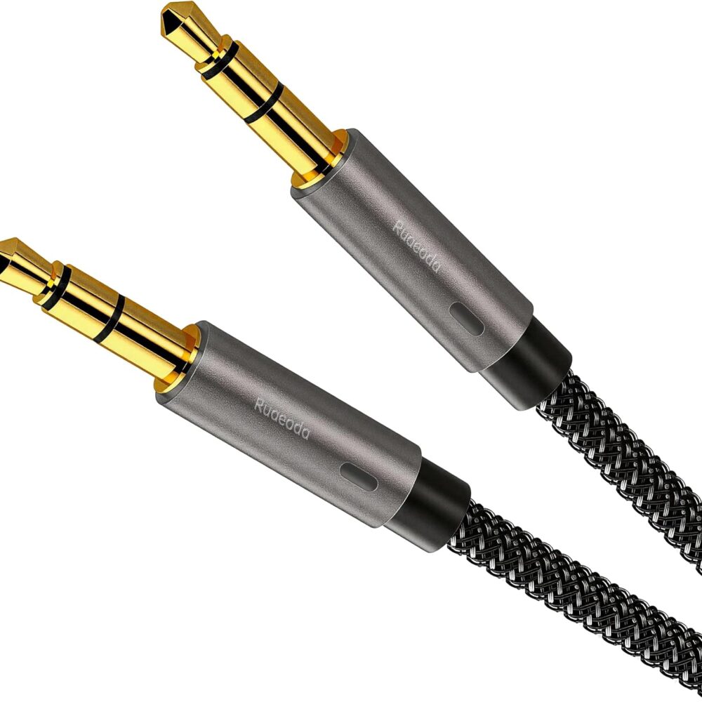 Aux Cord 3 ft,Sweat-Resistant 3.5mm Audio Cable Male to Male Stereo Hi-Fi Sound Nylon Braided aux to aux TRS 1/8 Cable for Headphones Car Home Stereos Speakers